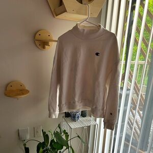 White Champion Turtleneck Sweatshirt